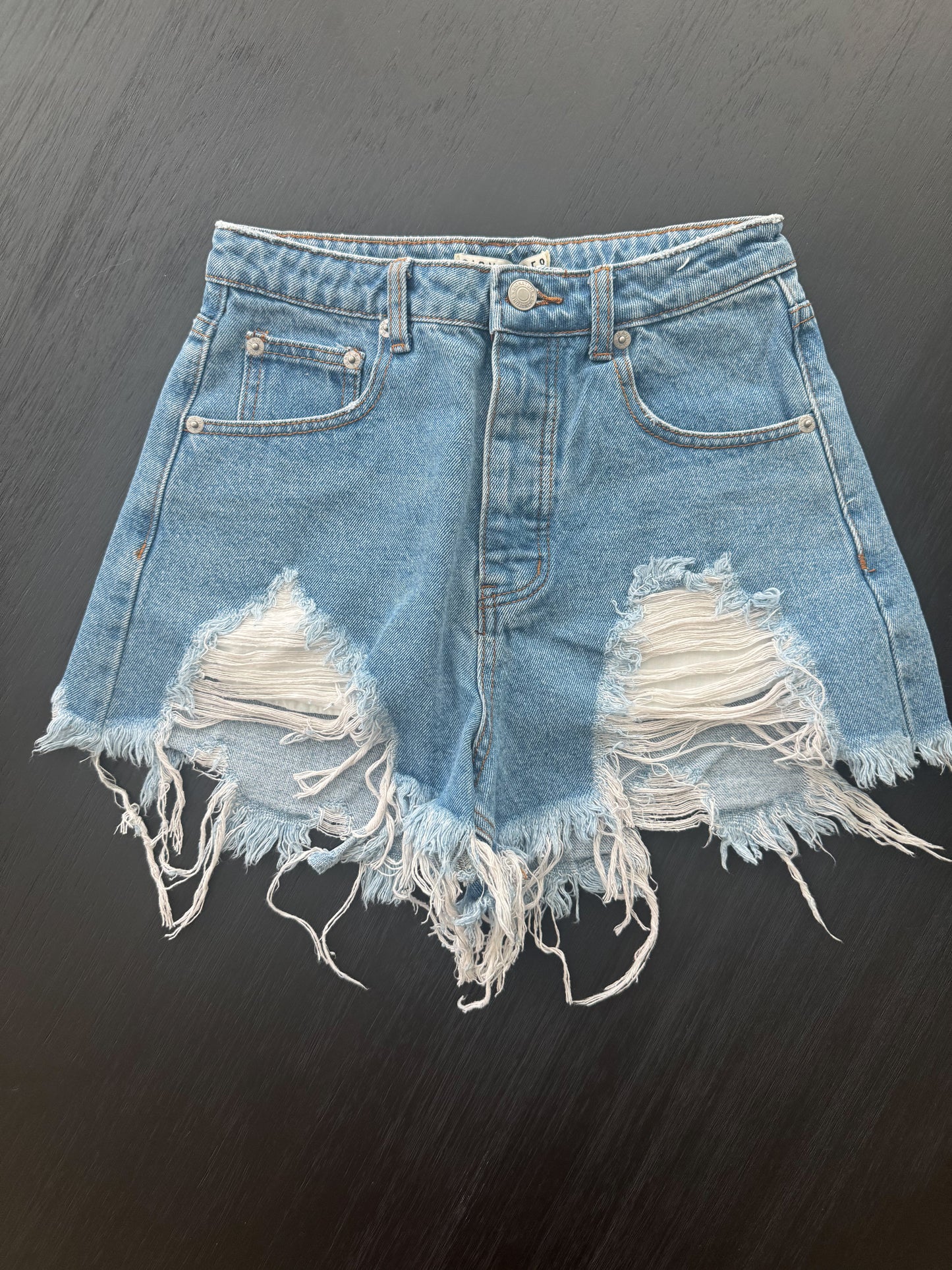 High Waisted Destroyed Denim