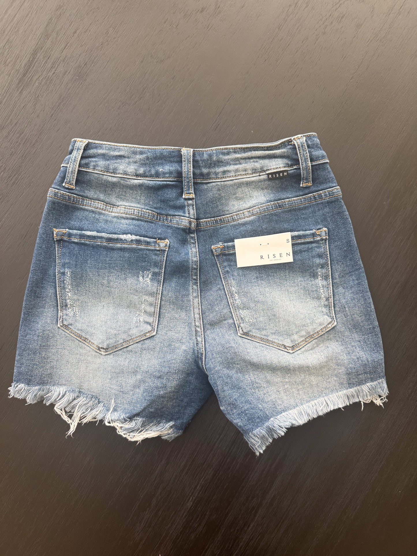 High Rise Distressed Shorts
