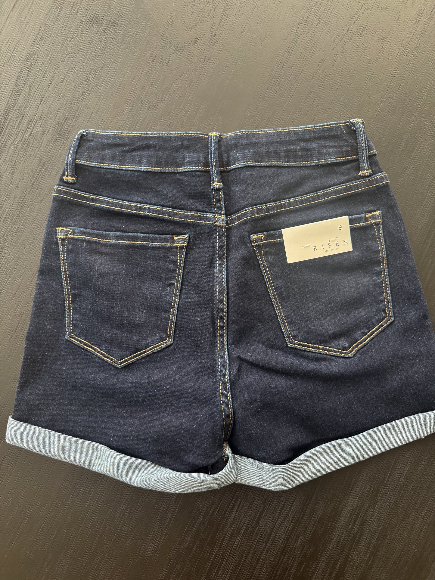 High Rise Roll Up Shorts