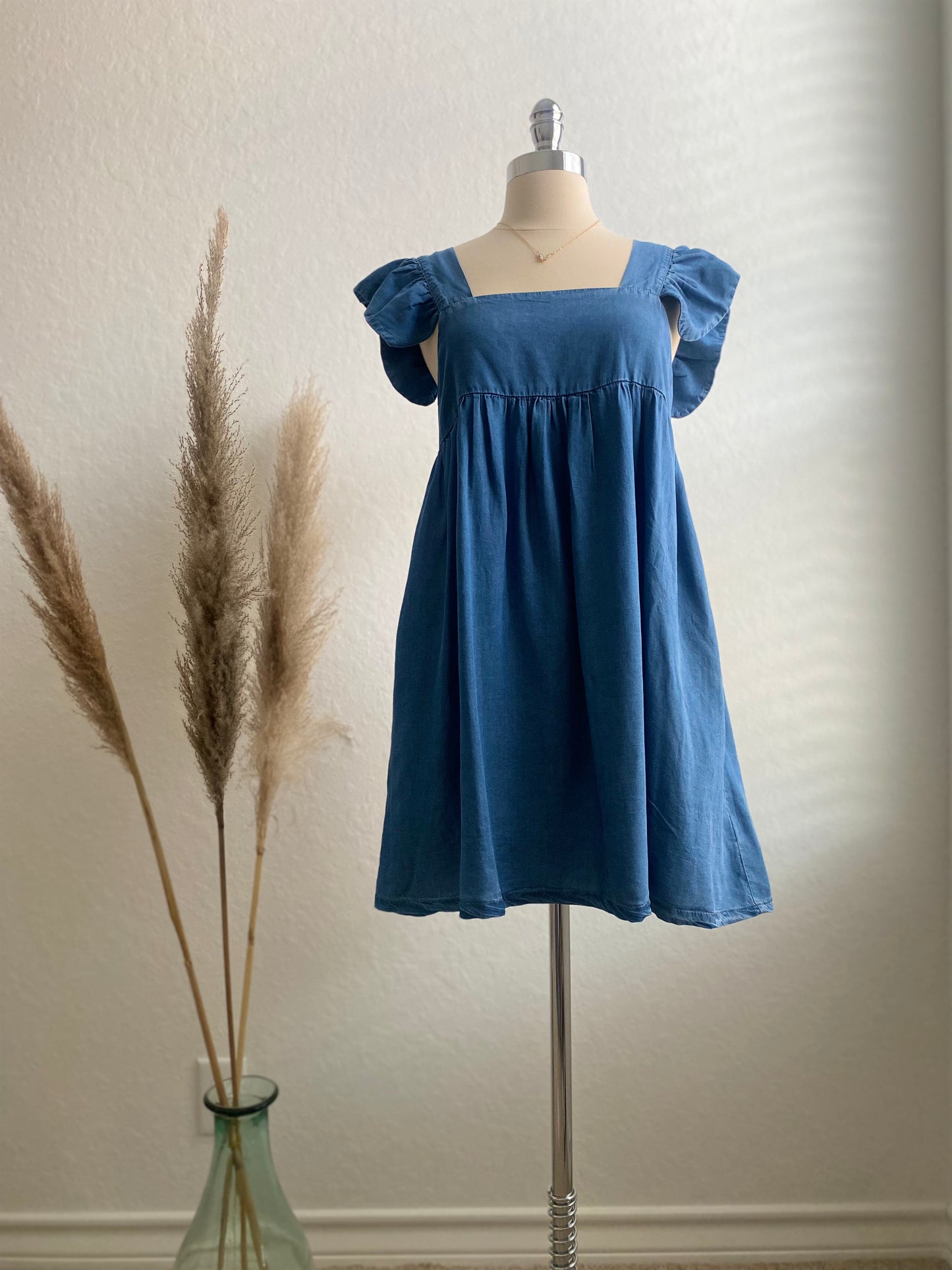 Chambray Babydoll Dress