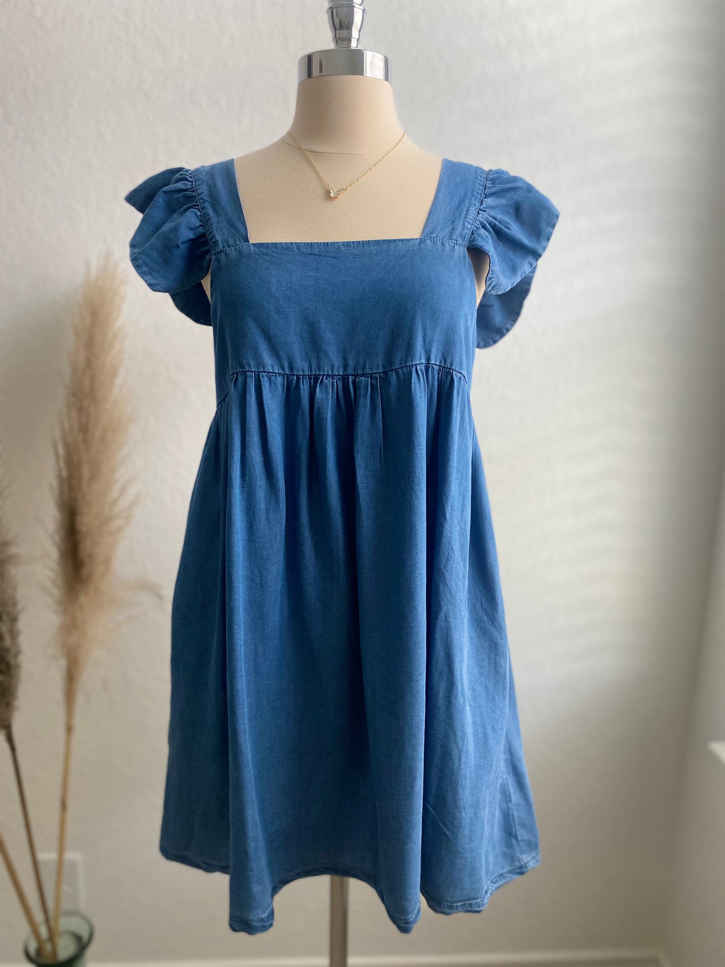 Chambray Babydoll Dress